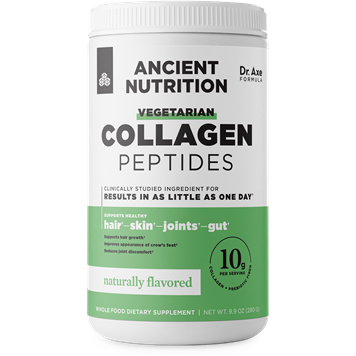 Ancient Nutrition Vegetarian Collagen Peptides, 9.9 oz, front of jar