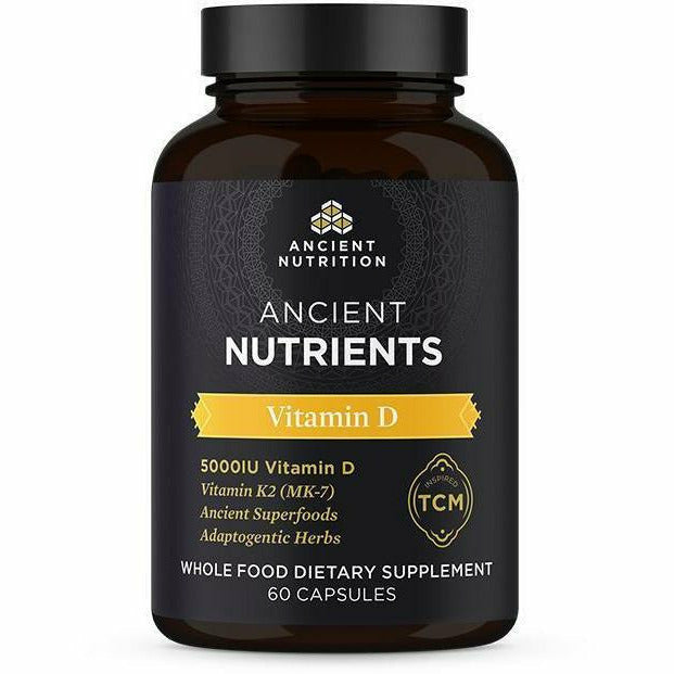 Ancient Nutrition Vitamin D 5000 IU, 60 capsules, front of bottle