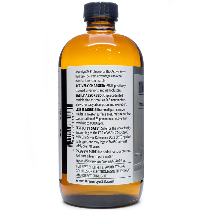 Argentyn 23 Professional Bio-Active Silver Hydrosol 23 ppm 16 fl oz suggested use label