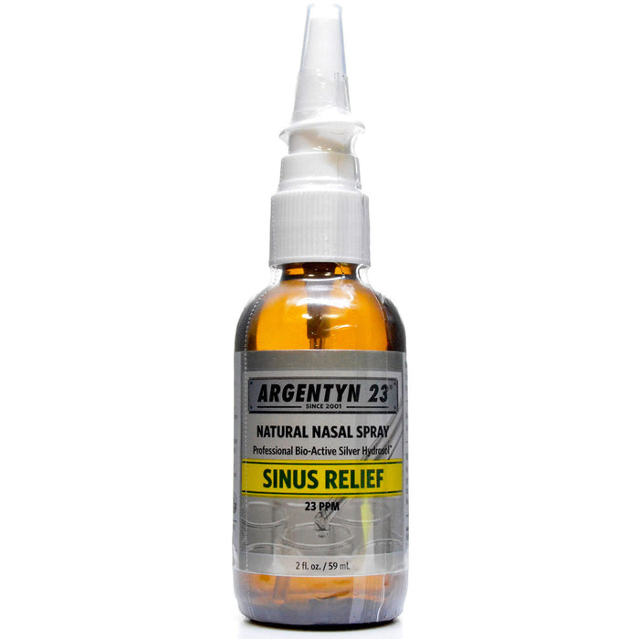Argentyn 23 Professional Bio-Active Silver Hydrosol Sinus Relief Nasal Spray, 2 fl oz, front of nasal spray bottle
