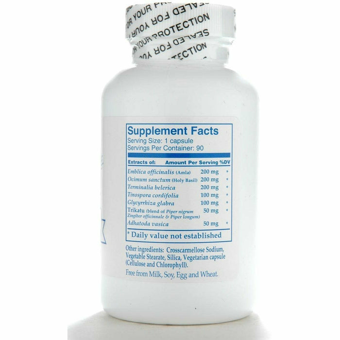 Ayush Herbs Flucomune 90 veg capsules supplement facts label