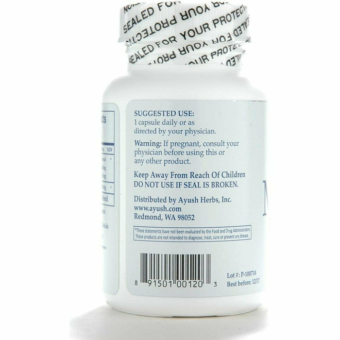 Ayush Herbs Macuna Plus 60 veg capsules suggested use label