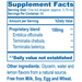 Ayush Herbs Trifal for Kids 2 fl oz supplement facts label