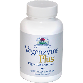 Ayush Herbs Vegenzyme Plus, 90 veg capsules, front of bottle