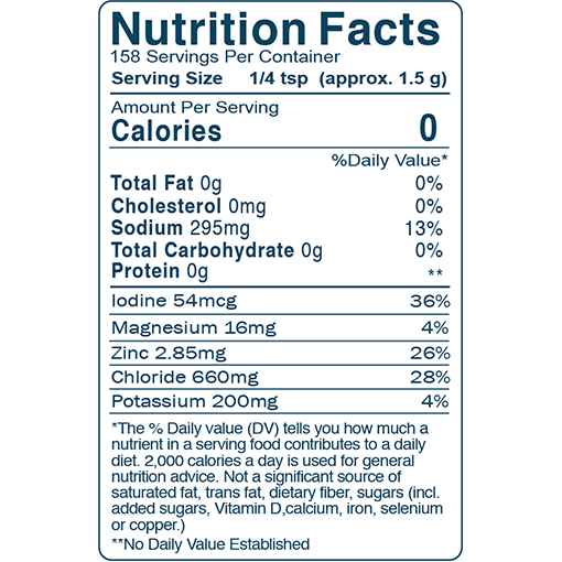 Ayush Herbs Wright Salt 8.36 oz nutrition facts label
