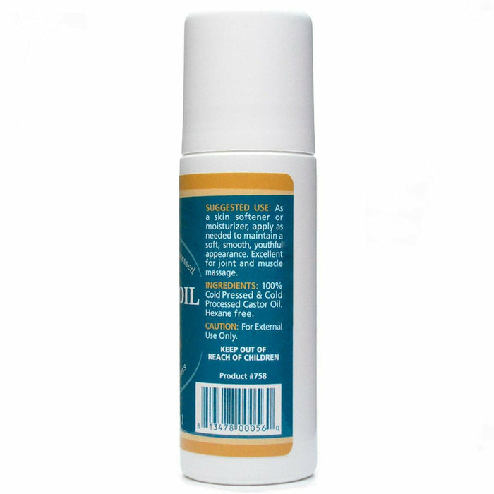 Baar Castor Oil Roll-On 3 fl oz suggested use label