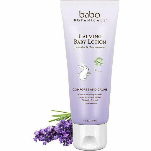 Babo Botanicals Calming Baby Lotion, 8 fl oz, front of tube