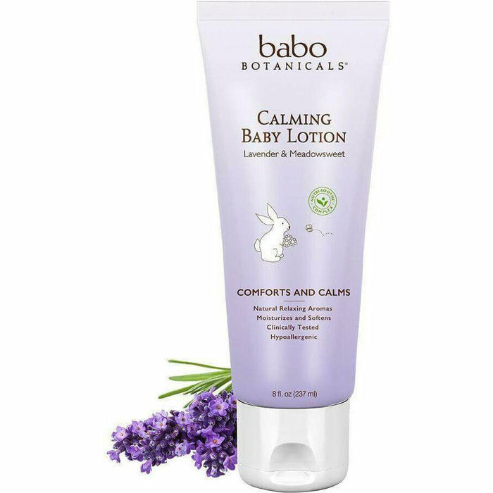 Babo Botanicals Calming Baby Lotion, 8 fl oz, front of tube