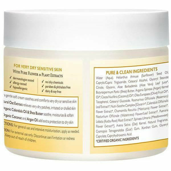 Babo Botanicals Miracle Moisturizing Cream 2 oz ingredients label