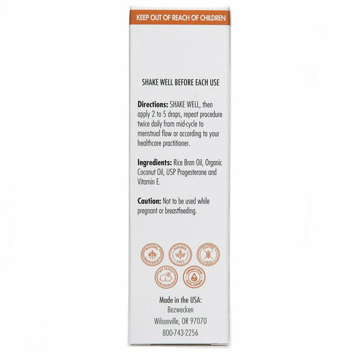 Bezwecken Progonb-L 4X, 10 mL, back of box with directions and ingredients