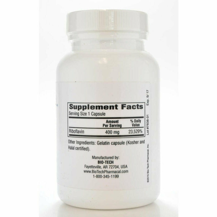 Bio-Tech B2-400 100 capsules supplement facts label