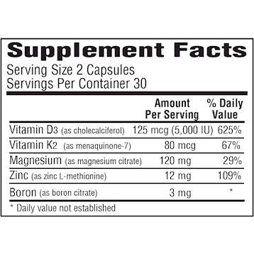 Bio-Tech D3Plus 60 vegetable capsules supplement facts label