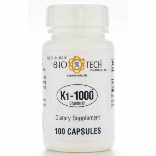 Bio-Tech K1-1000 (Vitamin K-1), 100 capsules, front of bottle