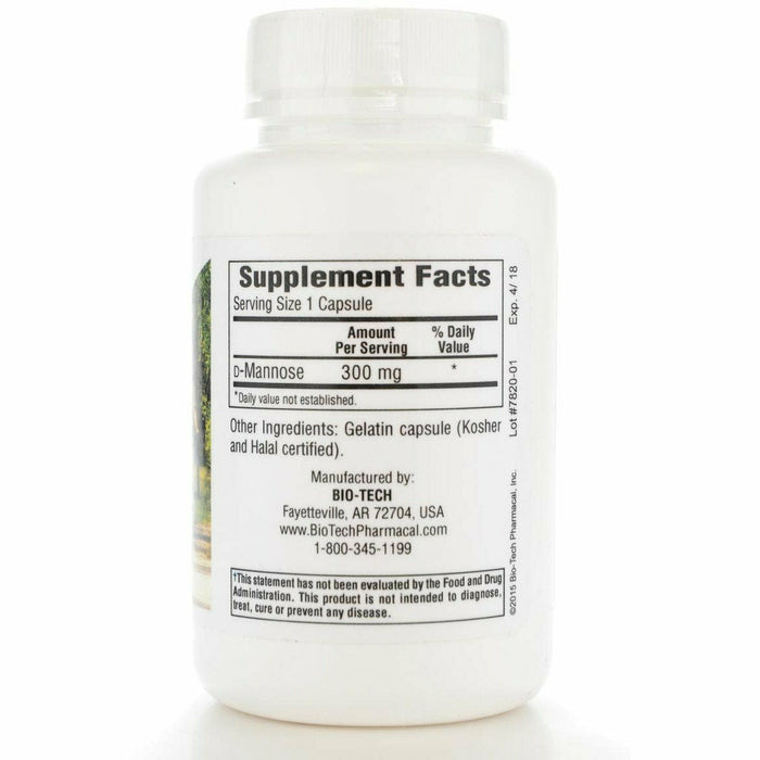 Bio-Tech Mannose 100 capsules supplement facts label