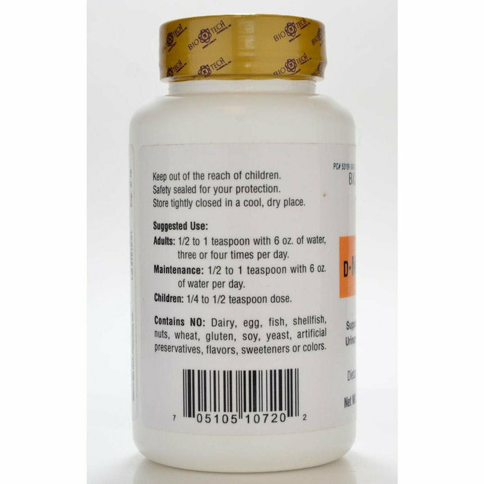 Bio-Tech Mannose Powder 100 g label information panel