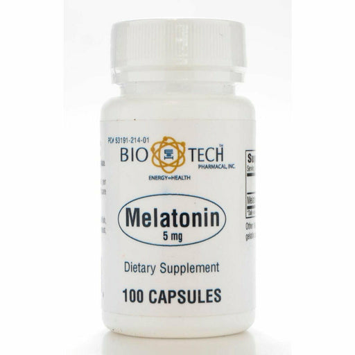 Bio-Tech Melatonin 5 mg, 100 capsules, front of bottle