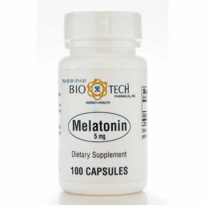 Bio-Tech Melatonin 5 mg, 100 capsules, front of bottle