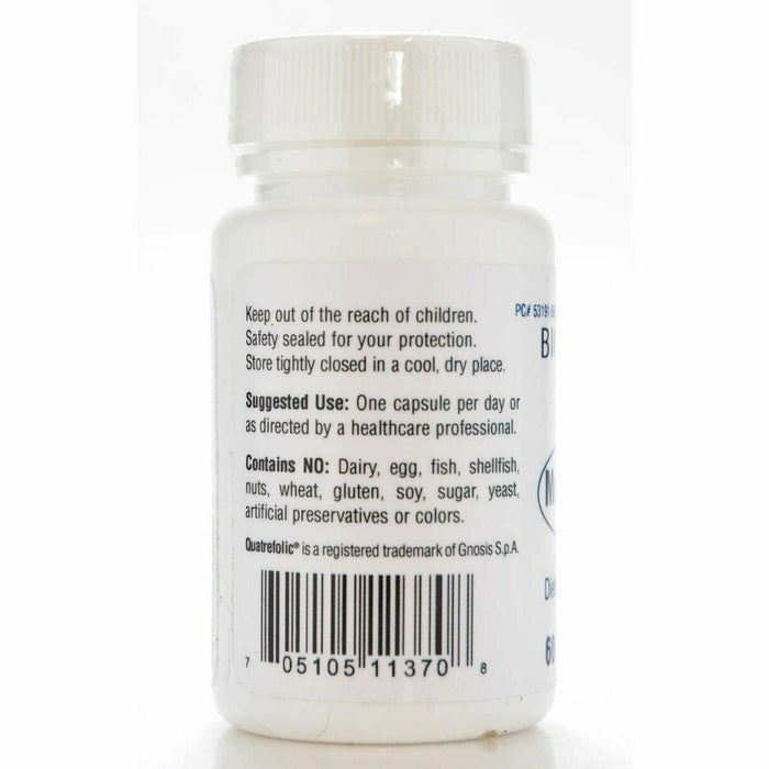 Bio-Tech Methylfolate (5-MTHF) 60 capsules label information panel