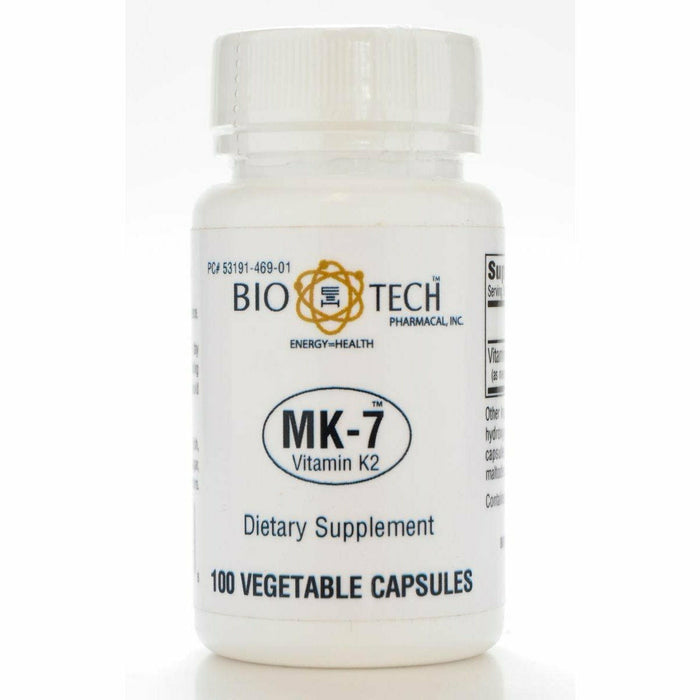 Bio-Tech MK-7 (Vitamin K2) 150 mcg, 100 vegetable capsules, front of bottle