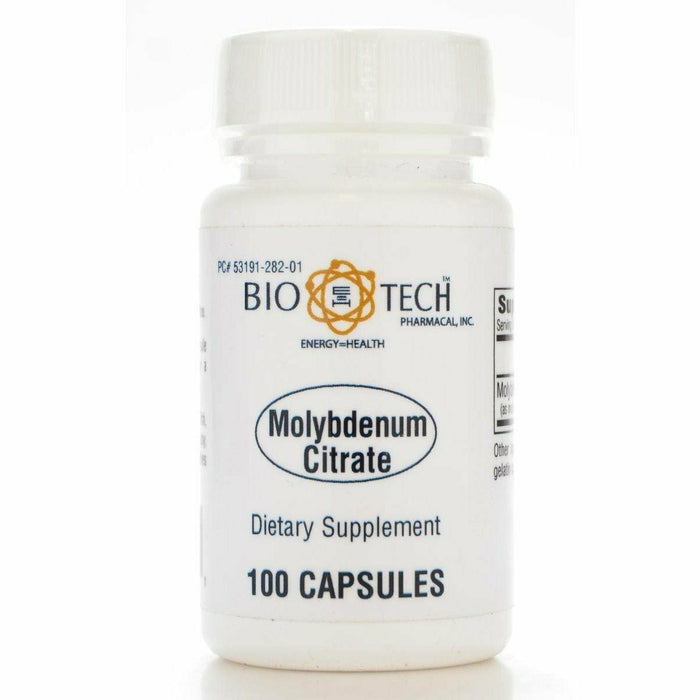 Bio-Tech Molybdenum Citrate 30 mcg, 100 capsules, front of bottle