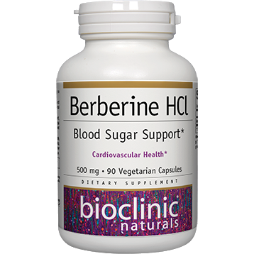 Bioclinic Naturals Berberine HCl 500 mg, 90 vegetarian capsules, front of bottle