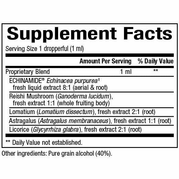Bioclinic Naturals ImmuneAlign 1.7 fl oz supplement facts label