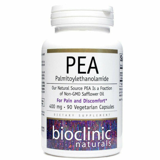 Bioclinic Naturals PEA (Palmitoylethanolamide), 90 vegetarian capsules, front of bottle