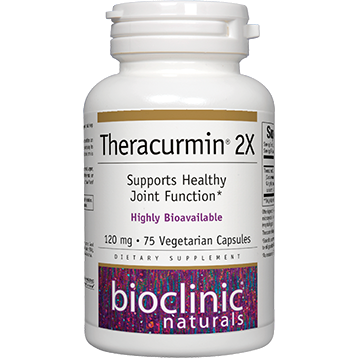 Bioclinic Naturals Theracurmin 2X, 75 vegetarian capsules, front of bottle