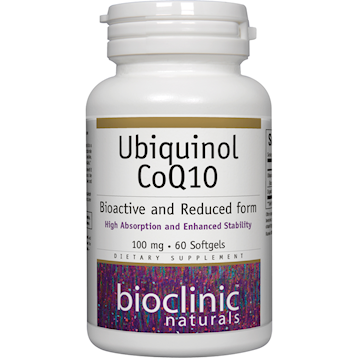 Bioclinic Naturals Ubiquinol CoQ10 100 mg, 60 softgels, front of bottle
