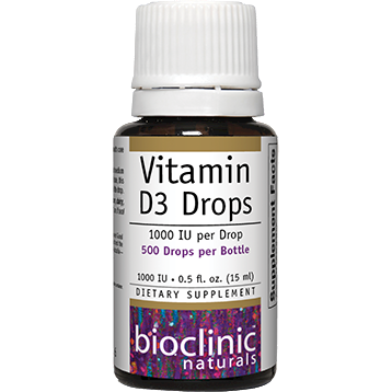 Bioclinic Naturals Vitamin D3 Drops 25 mcg, 0.5 fl oz, front of bottle