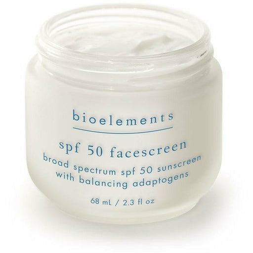 Bioelements SPF 50 FaceScreen, 2.3 fl oz, front of jar