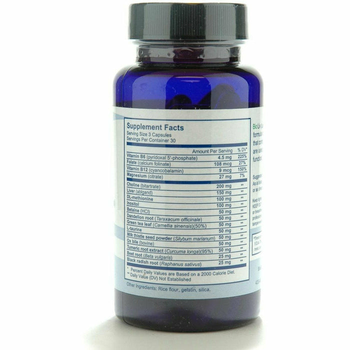 BioGenesis BioLiv 90 capsules supplement facts label