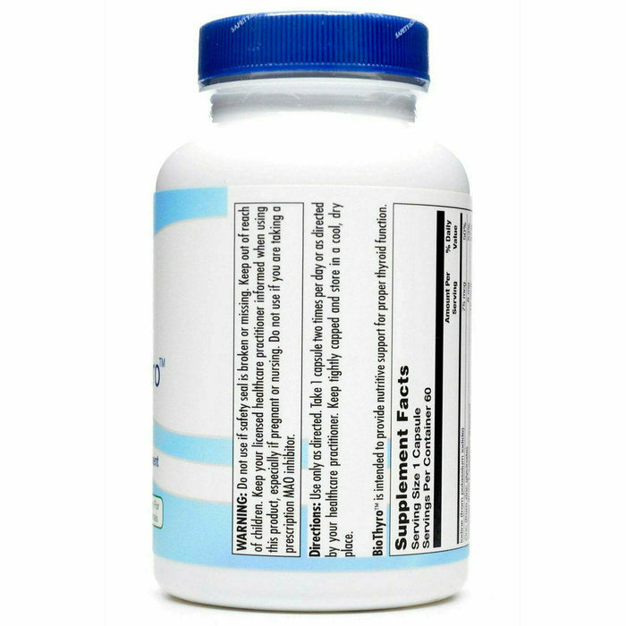 BioGenesis BioThyro 60 capsules side label