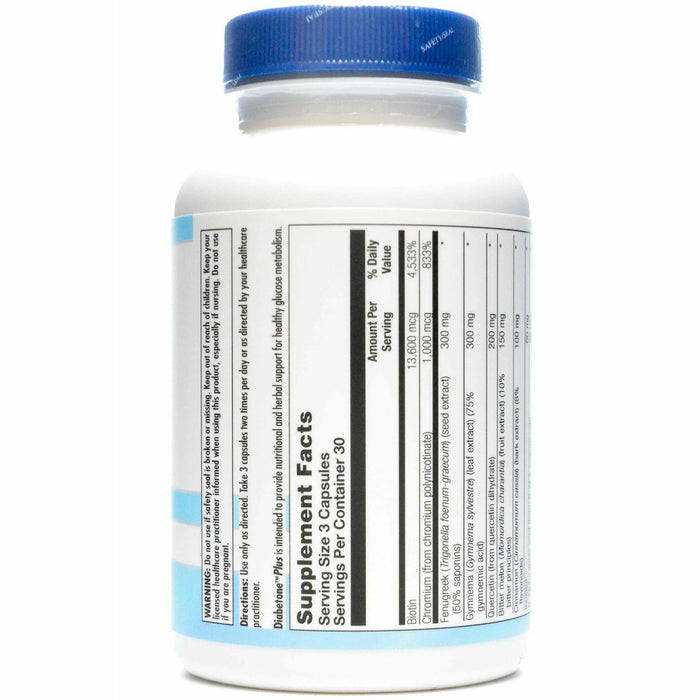 BioGenesis Diabetone Plus 90 veg capsules supplement facts label