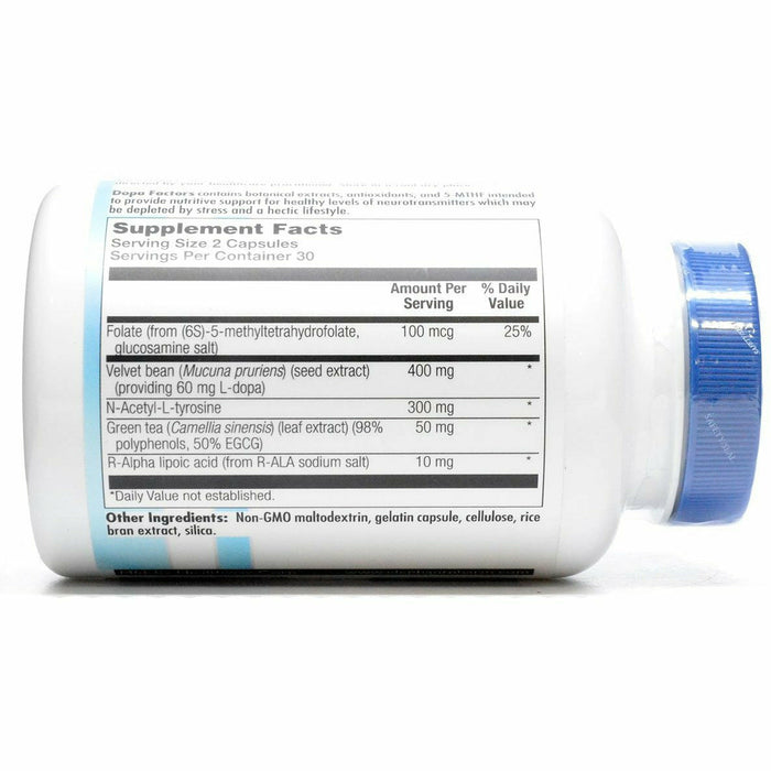 BioGenesis Dopa Factors 60 veg capsules supplement facts label