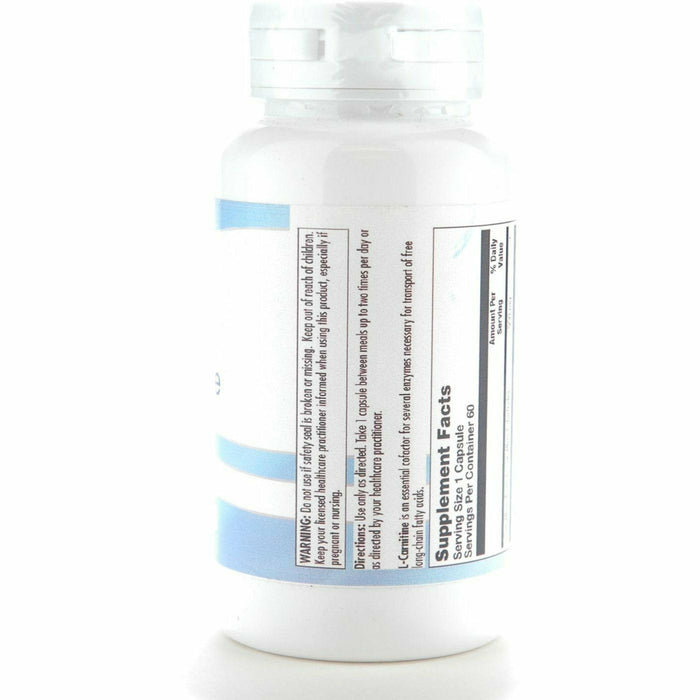 BioGenesis L-Carnitine 500 mg 60 veg capsules side label