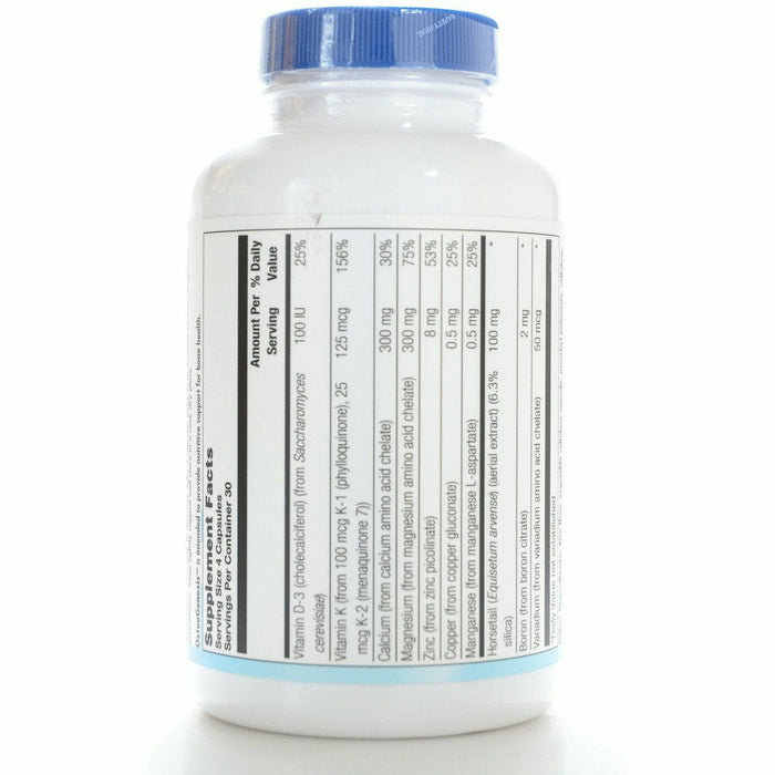 BioGenesis OsteoGenesis 120 veg capsules side label