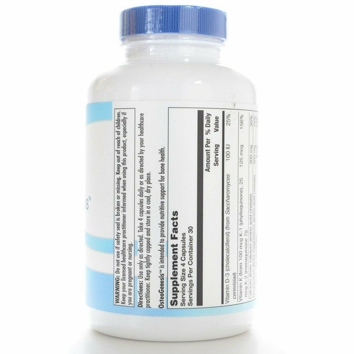BioGenesis OsteoGenesis 120 veg capsules supplement facts label