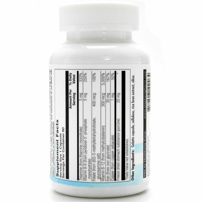 BioGenesis Ultra-Hematinic 60 capsules supplement facts label
