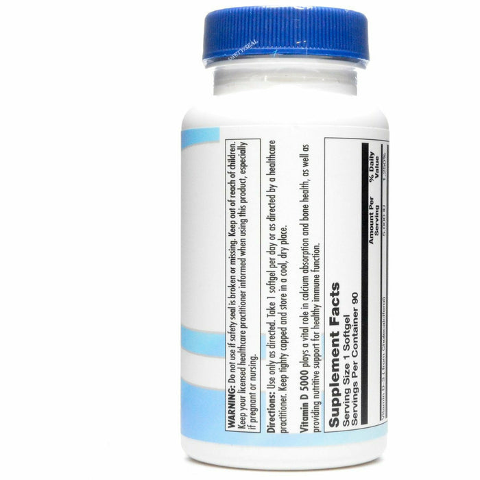 BioGenesis Vitamin D 5000 90 capsules side label