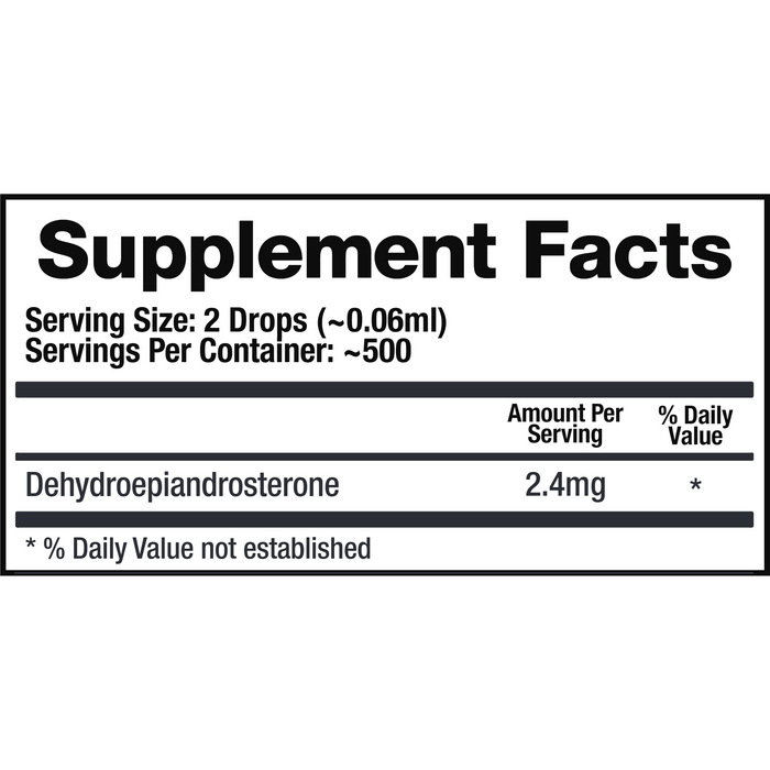 BioMatrix DHEA 30 ml supplement facts label