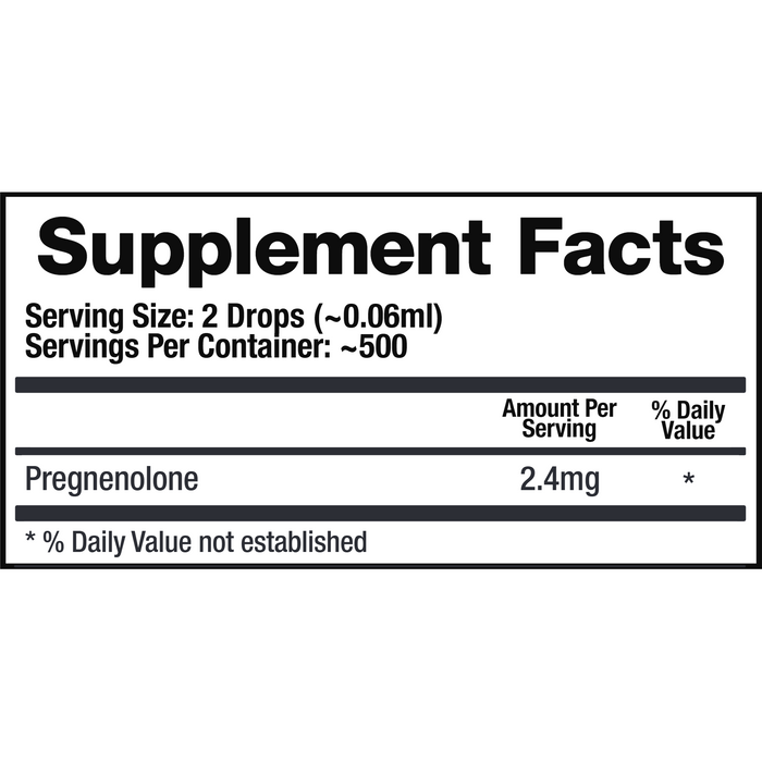 BioMatrix Pregnenolone 30 ml supplement facts label