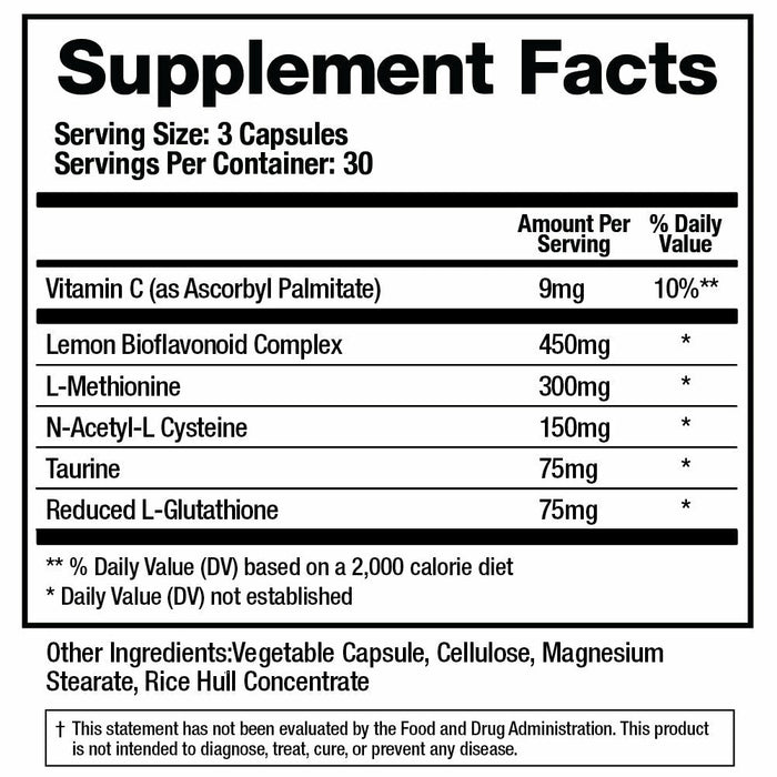 BioMatrix Support Liver 90 capsules supplement facts label