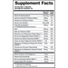 BioMatrix Support Minerals 120 capsules supplement facts label
