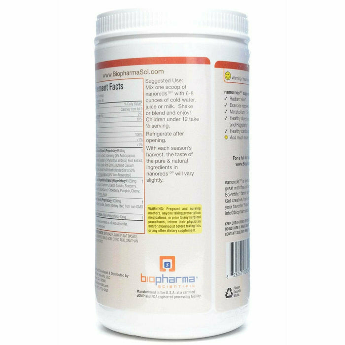 BioPharma Scientific NanoReds 10 12.7 oz side label