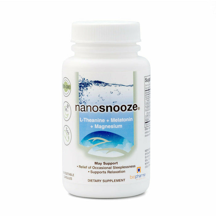 BioPharma Scientific Nanosnooze, 60 capsules, front of bottle