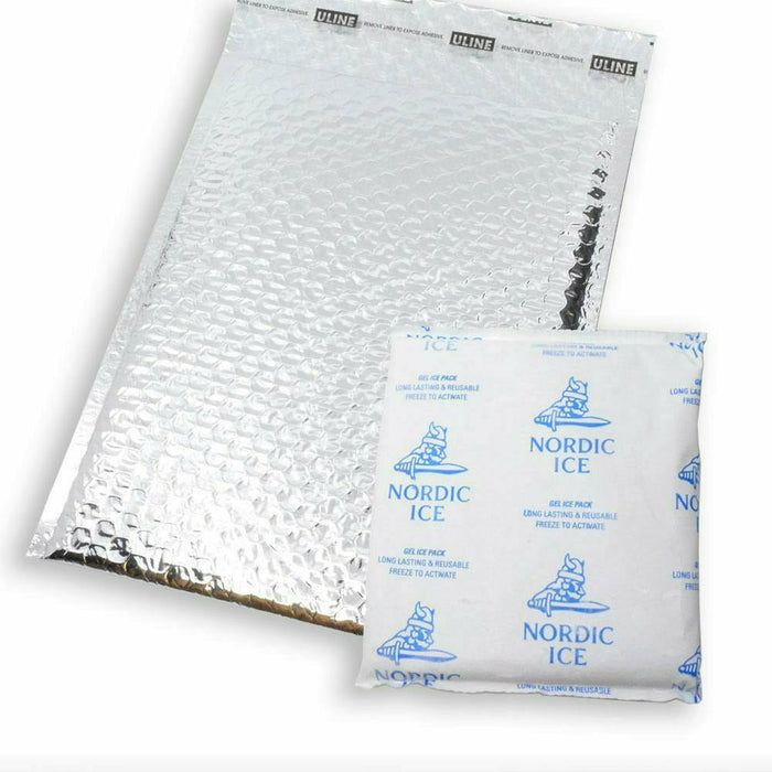 Blue Sky Vitamin Free Ice Pack & Thermal Envelope, front of envelope and ice pack