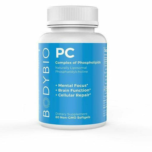BodyBio PC, 60 softgels, front of bottle