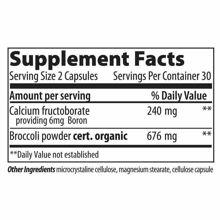 Super Natural Boron 60 veg caps supplement facts