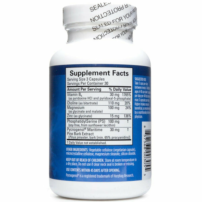 BrainMD Attention Support 90 capsules supplement facts label